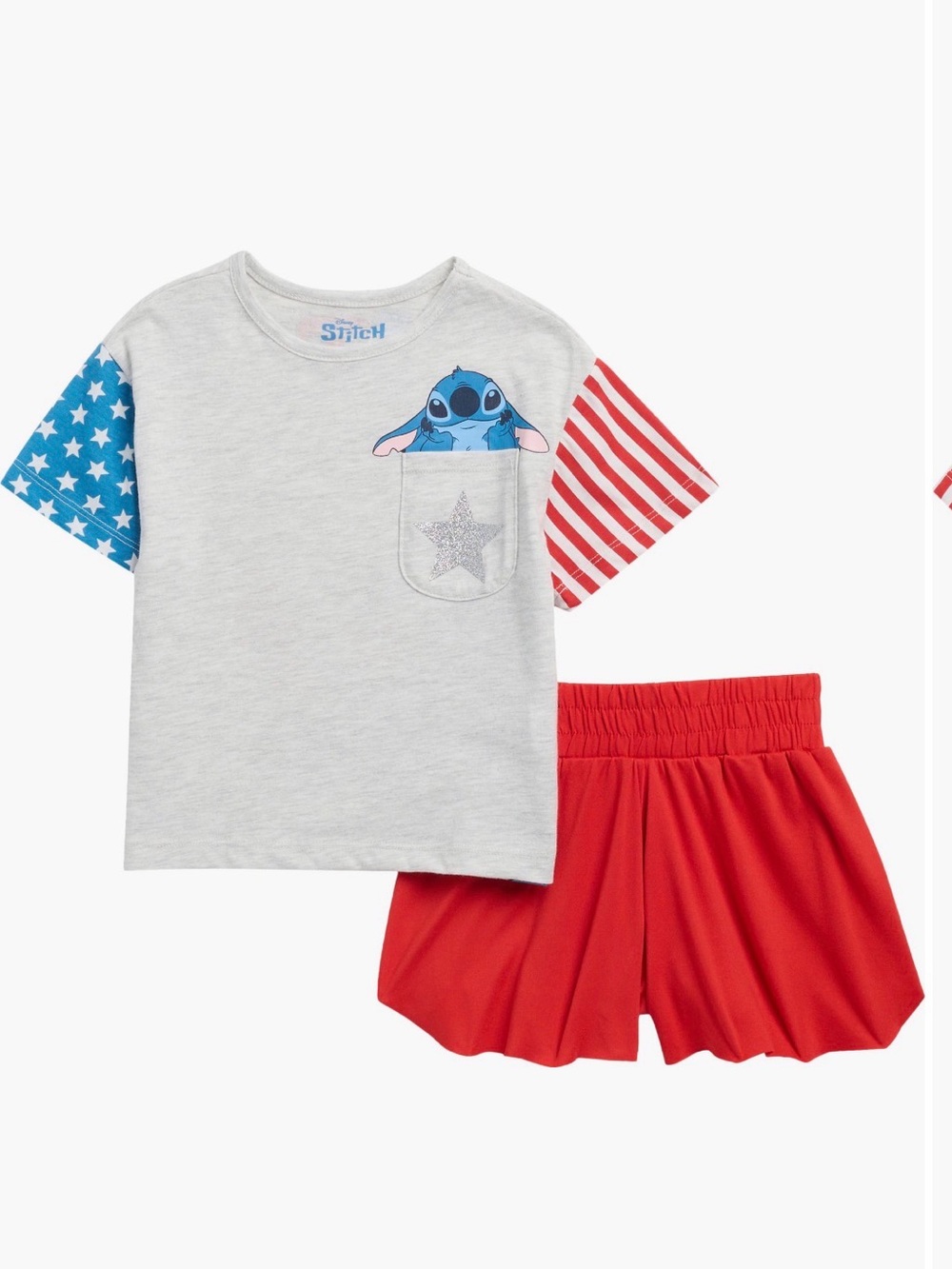 Disney Stitch Graphic-T and Shorts Set